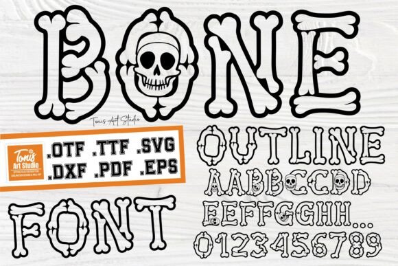 Bone Outline: A Chilling Edge for Your Digital Typography